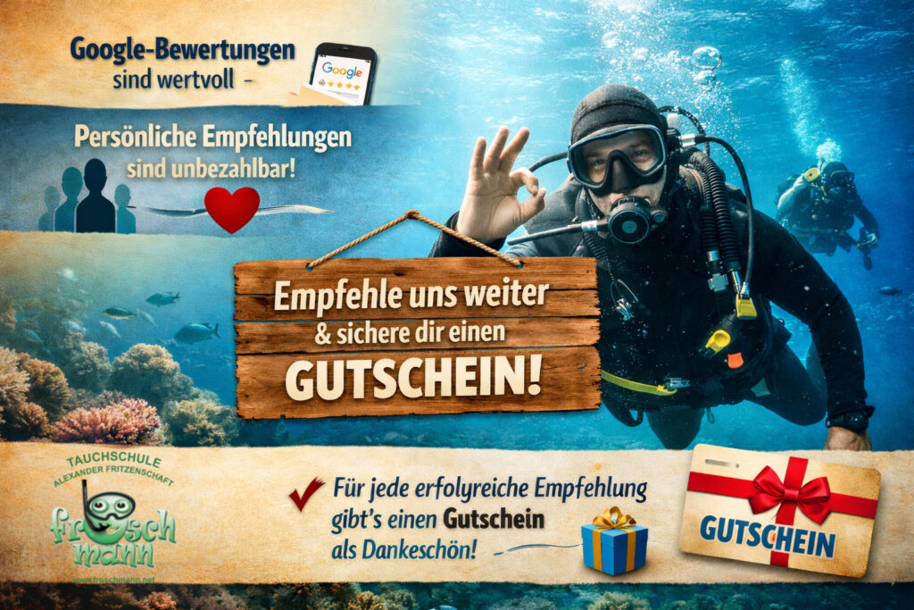 Taucher werben Taucher mit Logo
